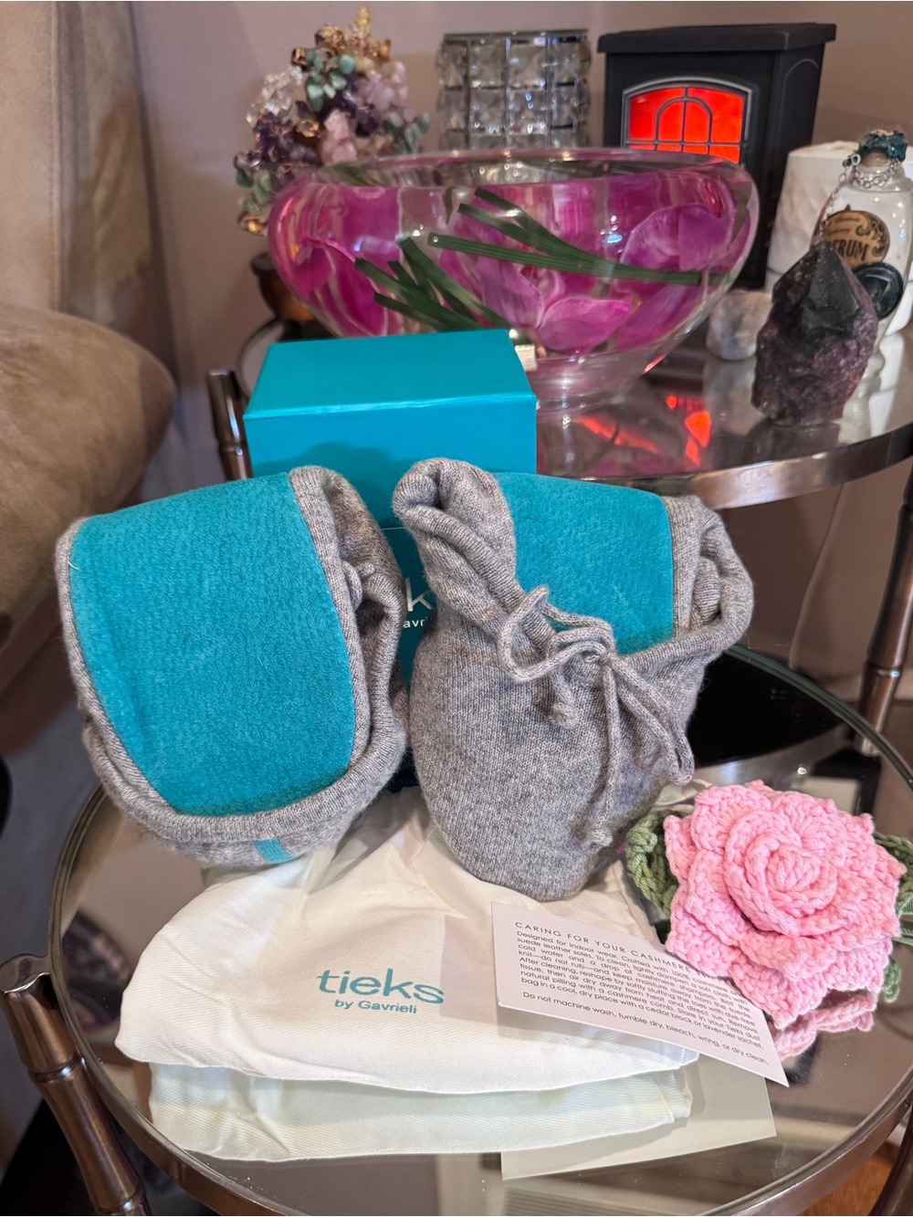 TIEKS CASHMERE SLIPPERS LE DOVE GRAY XL- NEW SOLD OUT NO LONGER ON SITE!